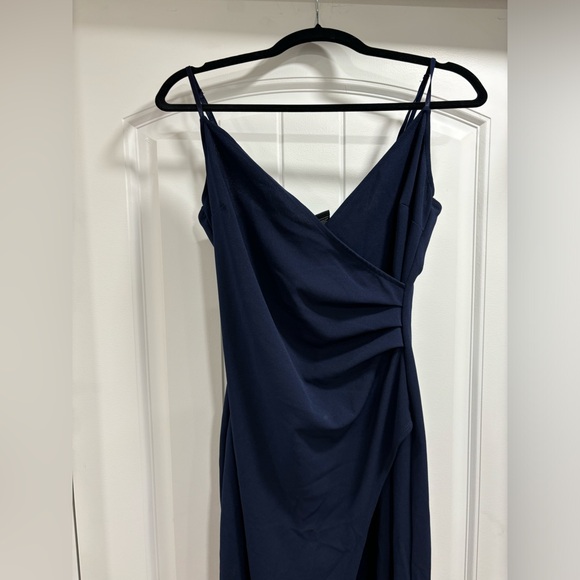 Windsor - Navy Blue Bridesmaid Dress W/ Leg Slit - Size Medium - Picture 3 of 6